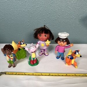 Lot Of 6‎ DORA The Explorer & Go DIEGO PVC Action Figures Swiper  Boots Toy Vtg